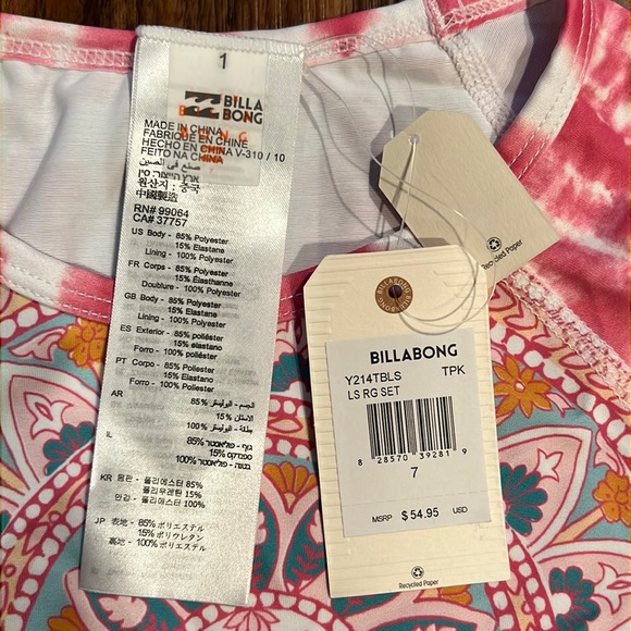 Billabong Medallion Madness Rash Guard set - Picture 4 of 12